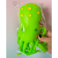 Green jumbo squid squishy stretchy sensory toy UK