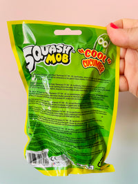 Back view of Crazy Cucumber squishy sensory toy