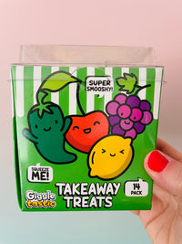 🍓🥕 Fruit & Vegetable Takeaway Treats | 14 Mini Fruit & Veg Squishies Sensory Fidget Pack ✨