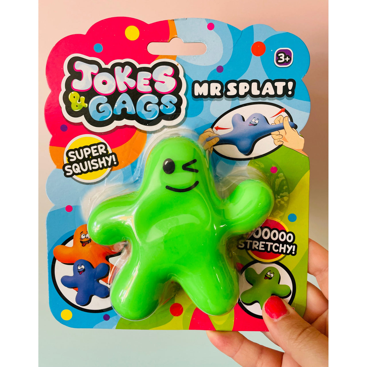 Green Mr Splat! stretchy squishy sensory fidget toy
