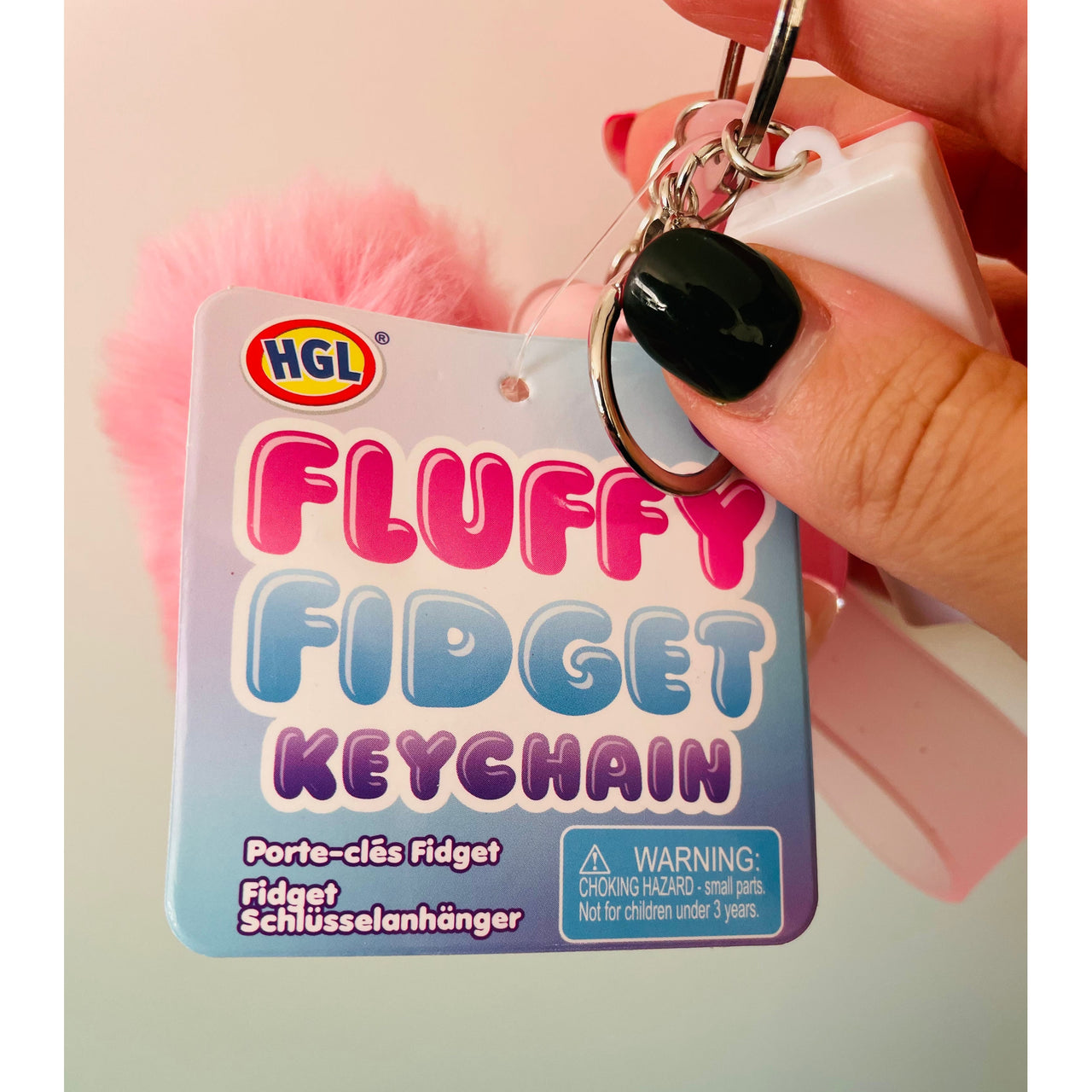 🩷💗 Pink Heart Fluffy Fidget Keychain | Sensory Bag Charm