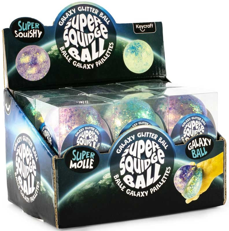 🌌✨ Galaxy Super Squidge Ball | Glittery Sensory Fidget Toy
