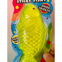 💛🐟 Sticky Icky Fishy | Neon Yellow Stretchy Sensory Fidget Toy ✨