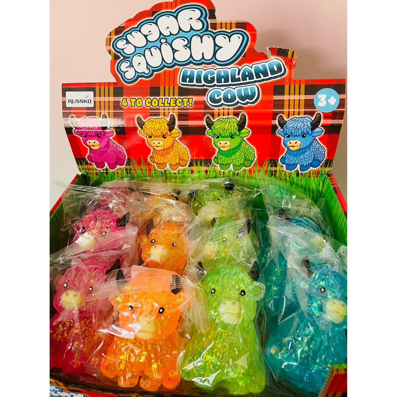 💙🐮 Blue Sugar Maltose Highland Cow Squishy | Glitter Sensory Stress Relief Fidget Toy ✨