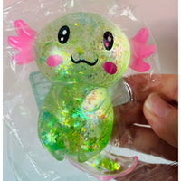 💚✨ Glitter Axolotl Sugar Maltose Squishy | Green Sparkly Sensory Fidget Toy 🦎