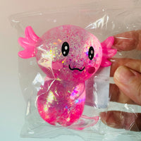 🩷✨ Glitter Axolotl Sugar Maltose Squishy | Pink Sparkly Sensory Fidget Toy 💖