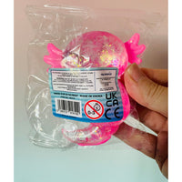 🩷✨ Glitter Axolotl Sugar Maltose Squishy | Pink Sparkly Sensory Fidget Toy 💖
