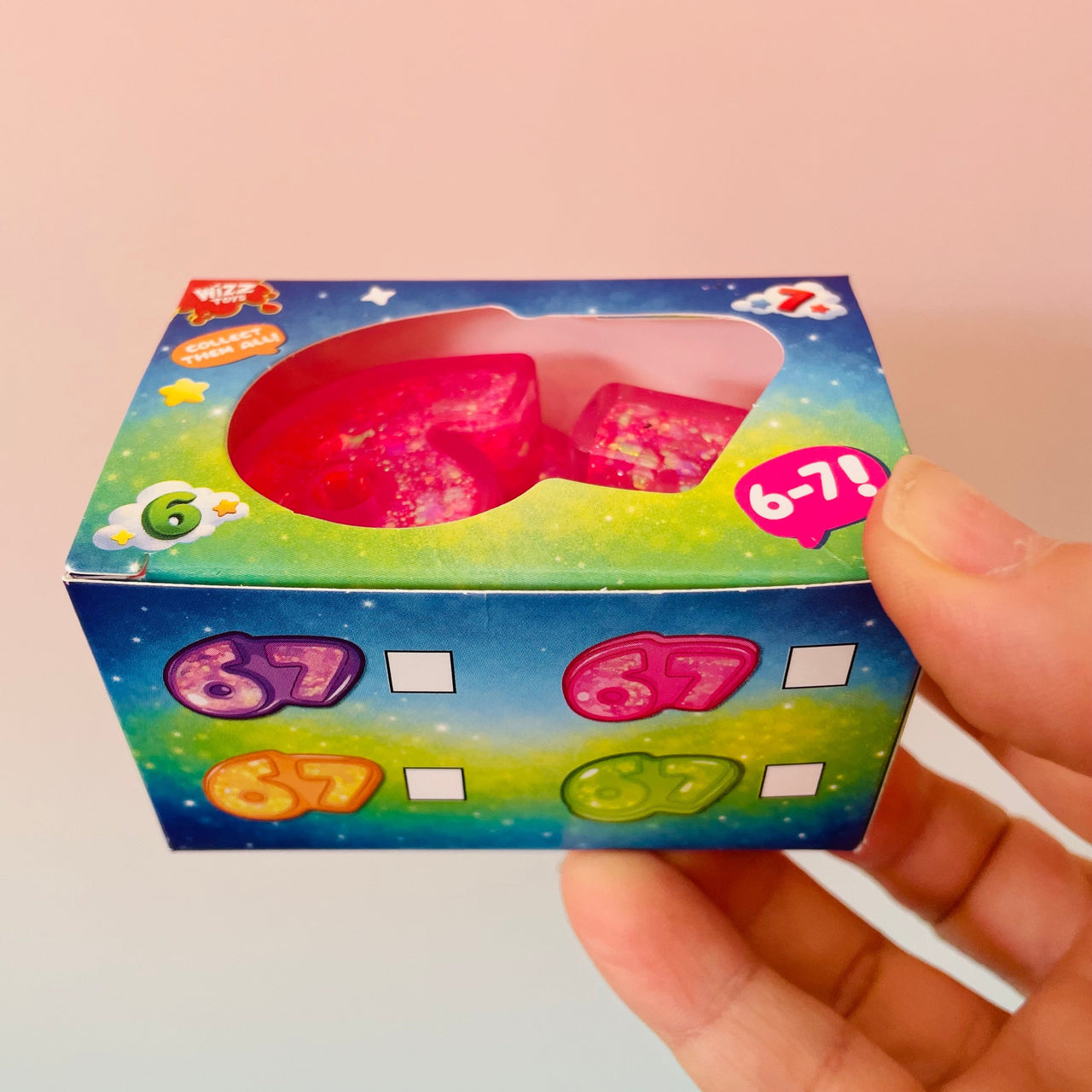🩷✨ Sugar Sparkle '67' Squishy | Pink Glitter Sugar Maltose Sensory Fidget Toy 🌟