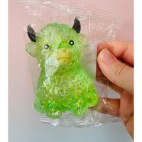 💚🐮 Green Sugar Maltose Highland Cow Squishy | Glitter Sensory Stress Relief Fidget Toy ✨