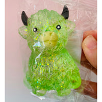 💚🐮 Green Sugar Maltose Highland Cow Squishy | Glitter Sensory Stress Relief Fidget Toy ✨