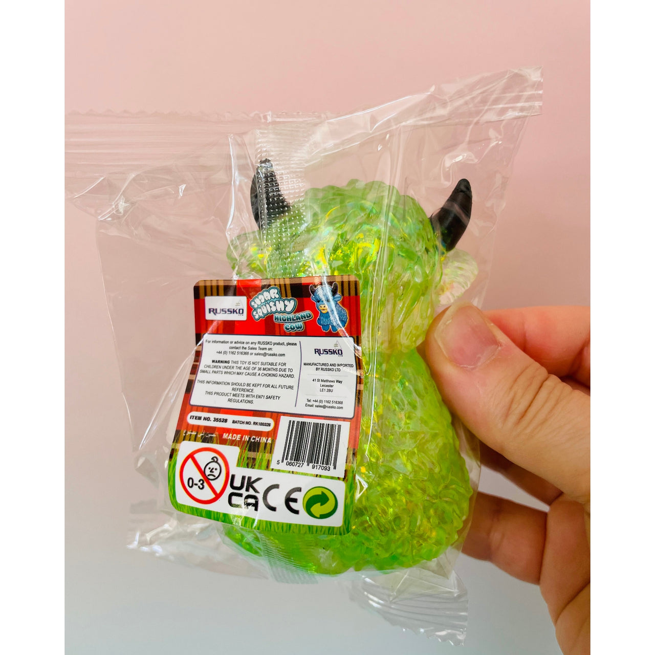 💚🐮 Green Sugar Maltose Highland Cow Squishy | Glitter Sensory Stress Relief Fidget Toy ✨