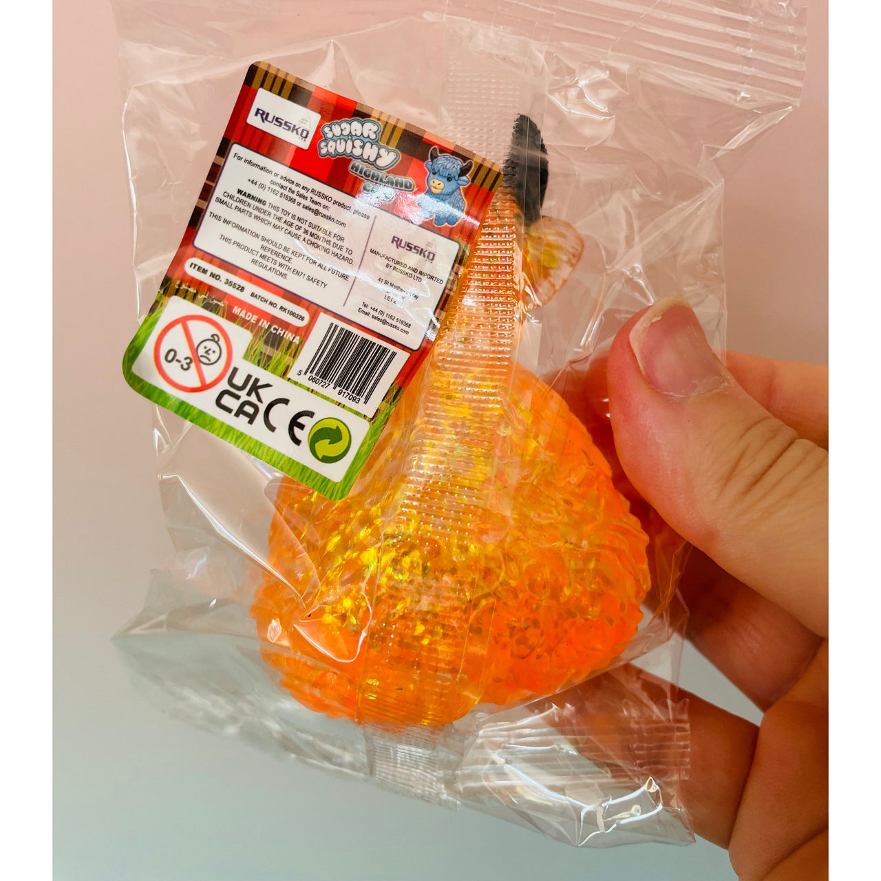 🧡🐮 Orange Sugar Maltose Highland Cow Squishy | Glitter Sensory Stress Relief Fidget Toy ✨