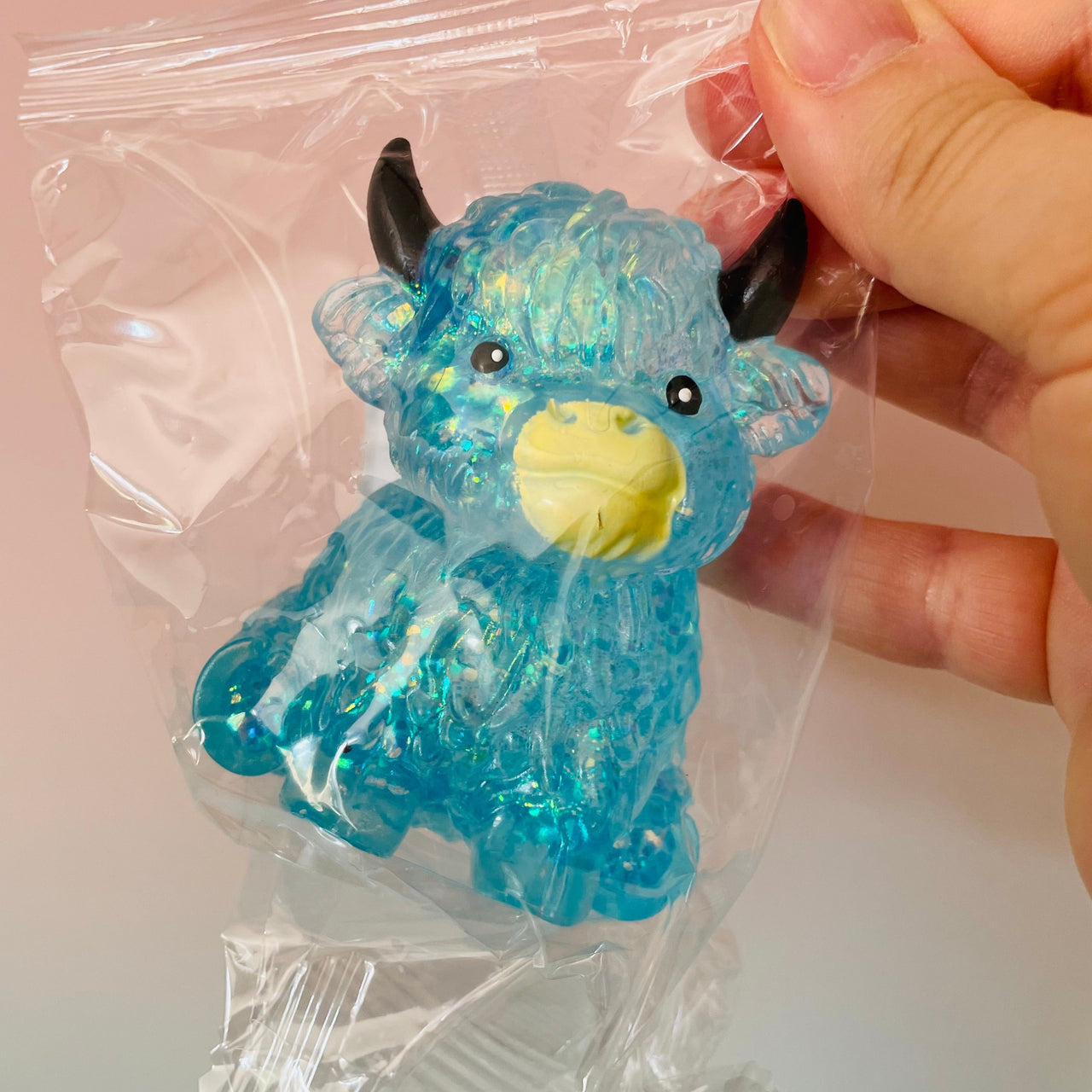💙🐮 Blue Sugar Maltose Highland Cow Squishy | Glitter Sensory Stress Relief Fidget Toy ✨