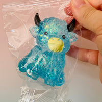 💙🐮 Blue Sugar Maltose Highland Cow Squishy | Glitter Sensory Stress Relief Fidget Toy ✨