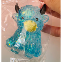 💙🐮 Blue Sugar Maltose Highland Cow Squishy | Glitter Sensory Stress Relief Fidget Toy ✨