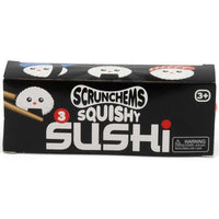 🍣✨ Scrunchems Squishy Sushi 3-Piece Set | Kawaii Mini Food Sensory Fidget Toys 💖