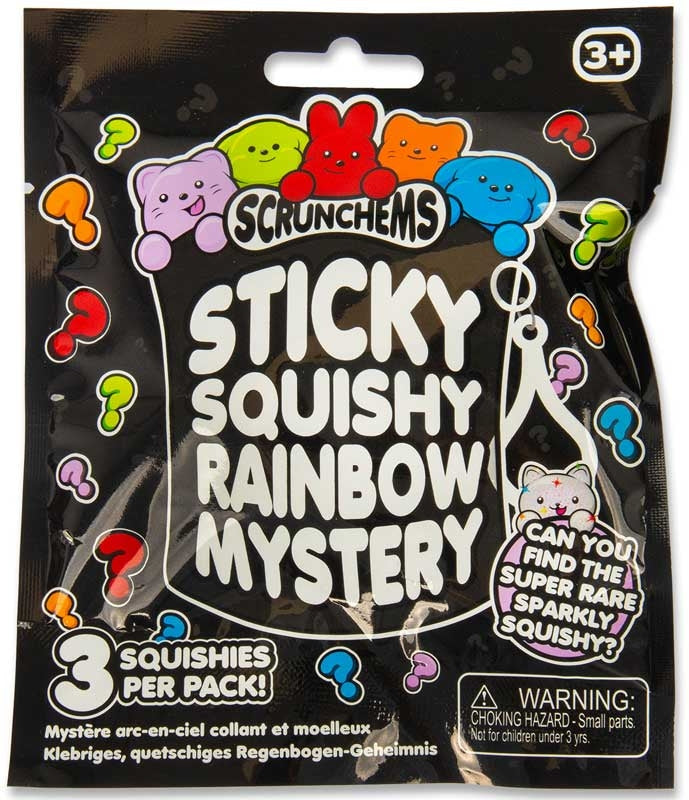🌈🐱 Scrunchems Sticky Squishy Rainbow Mystery | 3-Pack Taba Squishies