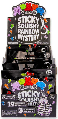 🌈🐱 Scrunchems Sticky Squishy Rainbow Mystery | 3-Pack Taba Squishies