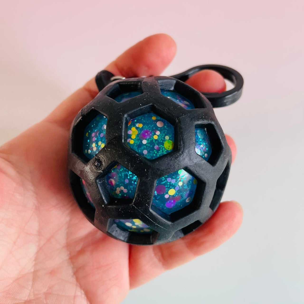 🔵✨ Scrunchems Fusion Squish Ball Keychain – Blue