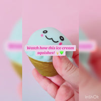 🍦💚 Mint Green Squishy Ice Cream Sensory Toy ✨
