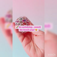 🌈🫧 Mesh Bead Squeeze Ball Sensory Toy ✨